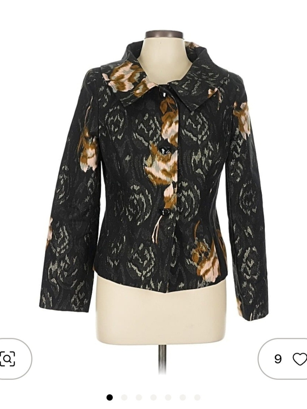 Bandolino Black Floral Patterned Women's Jacket